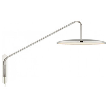 Dot Wall Sconce With Plug, Articulating, LED, Polished Nickel, 28"H