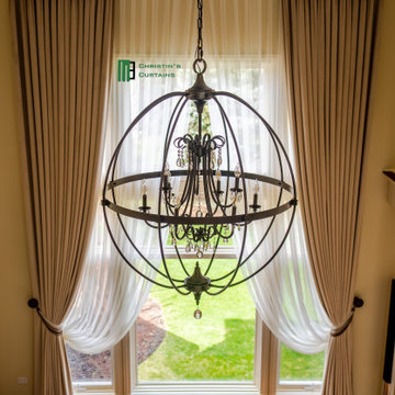 Windows treatments for irregular wall