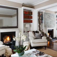 white and brown living room