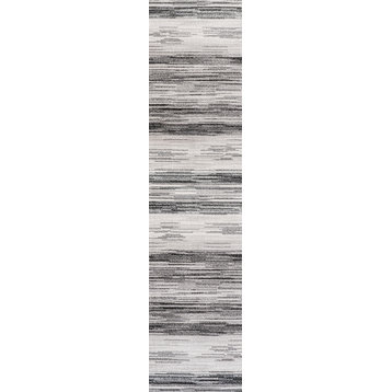 Austin Gradient Striped Gray/Black 2'x8' Runner Rug