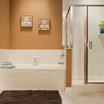 4x4 Almd/White Marble Bath Tile