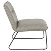 Casper Accent Chair, Black Metal, Gray PU