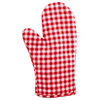 1-Pair Anti, Scald Cotton Lattice Gloves, Kitchen Bakery Cooking Oven Mitts, Red
