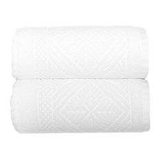 Retro Cotton Towels, White, 3-Piece Set