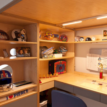 Zach's Room: A Full size Loft Bed Doubles Storage