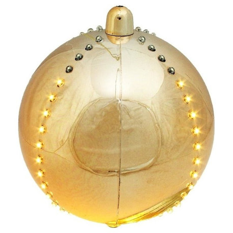 7.5" LED Lighted Cascading Copper Gold Sphere Christmas Ball Decoration