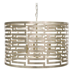 Worlds Away Nova Silver leaf Pendant lamp - Chandeliers