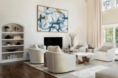 Example of a transitional living room design in Nashville