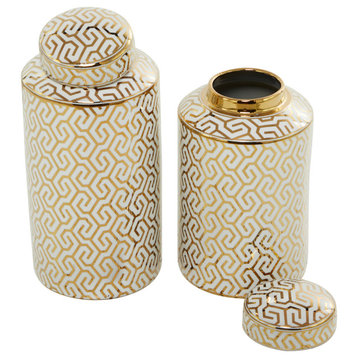 Modern Gold Ceramic Decorative Jars Set 562472