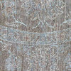 100% Wool Round Silver Wash Peshawar Hand Knotted 9'x9' Oriental Rug