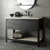 48" Solace Vanity Base in Midnight Oak with Palomar Vanity Top and Sink in Ash