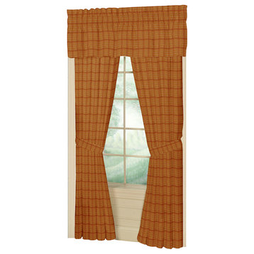 Golden Rod Plaid Window Curtain 40X80 Pl;10" Lp