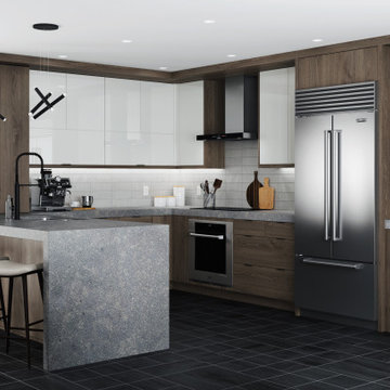Contemporary Fabuwood Kitchen Cabinets — Los Angeles
