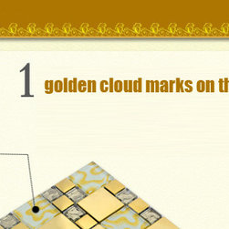 Modern kitchen backsplash tiles gold wave effect glass tile bath wall liners - Products
