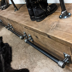 Stefan Reclaimed Scaffolding Board and Steel Pipe 3 sided Open Wardrobe - Wardrobes and Armoires