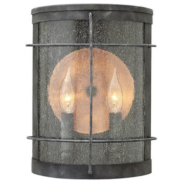 Hinkley Lighting 2624 2 Light Outdoor Lantern Wall Sconce - Aged Zinc