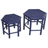 Bamboo End Table - 2 in 1, Royal Blue