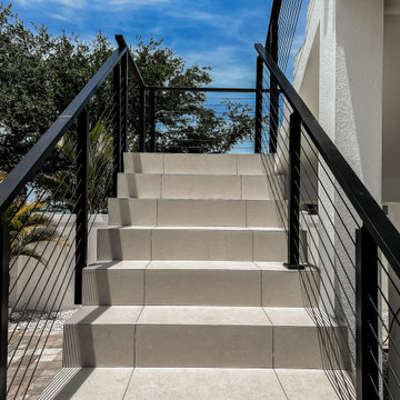 Contemporary Waterfront Balcony & Stair Cable System