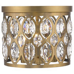 Z-Lite - 3 Light Flush Mount - Warm Up A Chic Space With The Vintage-Inspired Aesthetic Of This Curved Wall Sconce. Crystal Accents Nestle Inside A Smoothly Curved Silhouette In Heirloom Brass.