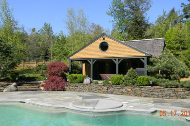 Swimming pool with pool house landscape