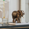 A&B Home Bronze Mother & Baby Elephants Statue 12X5X7"