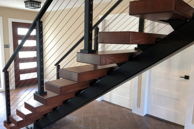 Inspiration for a transitional staircase remodel in Austin