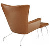 Modway EEI-287-TAN Class Leather Lounge Chair, Tan