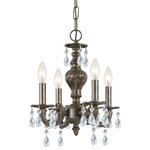 Crystorama - Crystorama 5024-VB-CL-SAQ, 4 Light Mini Chandelier - Venetian Bronze - The Paris Market collection offers a casual yet elegant aesthetic with every fixture. The hand painted frame features a vintage, distressed look, perfect for a modern farmhouse light fixture adding character and style to a room. The Paris Market is ideal for coastal, industrial, and transitional interiors.