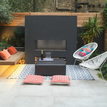 An outdoor fireplace in Fulham