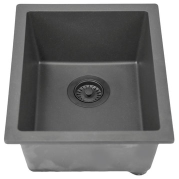 Nantucket Sinks PR1815-TI Dual-mount Granite Composite Bar-Prep Sink in Titaniu