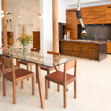 Dining Area with Modern Glass Table