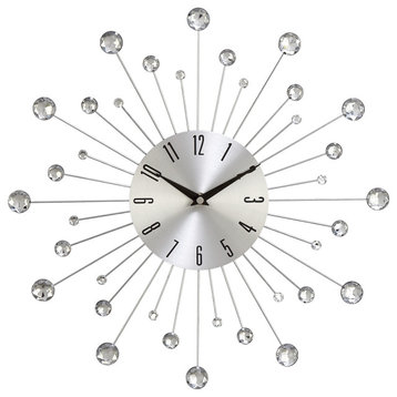 Glam Silver Metal Wall Clock 85516
