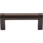 Top Knobs - Pennington Bar Pull 3" (c-c) - Oil Rubbed Bronze - Length - 3 3/8", Width - 1/2", Projection - 1 3/8", Center to Center - 3", Base Diameter - W 1/2" x L 3/8"