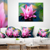 Large Lotus Flower in the Pond Floral Throw Pillow, 18"x18"