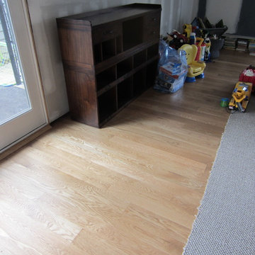 BAY SHORE NEW 4" SELECT WHITE OAK INSTALLED/FINISHED W FRUITWOOD & TRAFFIC HD