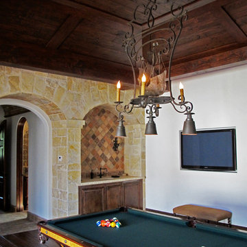 Custom Billiard Chandelier with Antique Ship