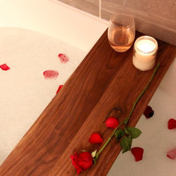 Adjustable Bath Caddy Shelf in Walnut - Bathroom Shelves