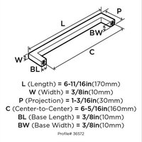 Monument Cabinet Pull, Matte Black, 6-5/16" Center-to-Center