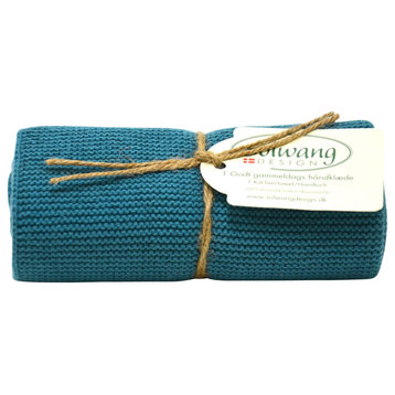 Danish Cotton Knitted Kitchen Towel Made With 100% Certified Organic Cotton, Organic Azure Blue
