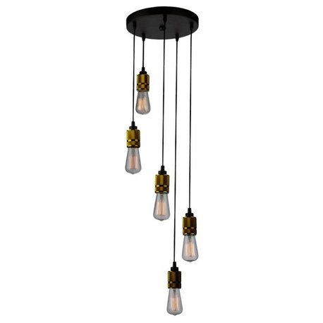 Artcraft Jersey 5 Light Hall Light, Vintage Brass - AC10577VB