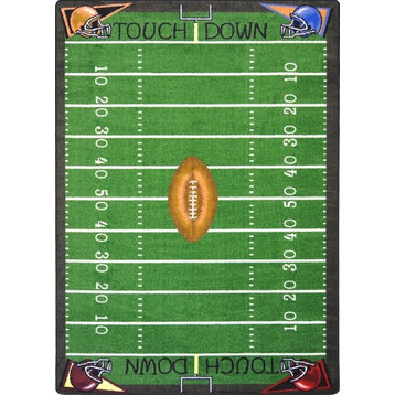 Games People Play, Gaming And Sports Area Rug, Football Fun, Multicolored