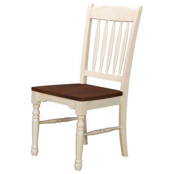 A-America British Isles Slatback Dining Side Chair in Buttermilk (Set of 2)
