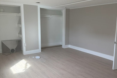 Mid-sized minimalist home design photo in Denver