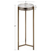 Aguilar Glam Drink Table, Brass/Glass, 8"x8"x23"