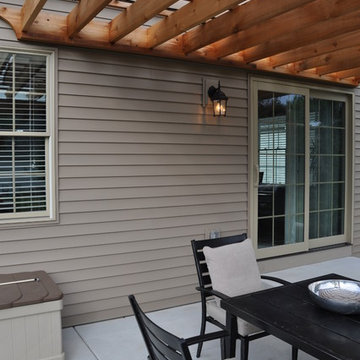 Yorkville - Pergola with Seat Wall & Driveway Borders