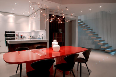Minimalist dining room photo in New York