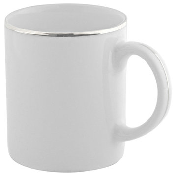 C-Handle Mugs, Set of 6, Silver