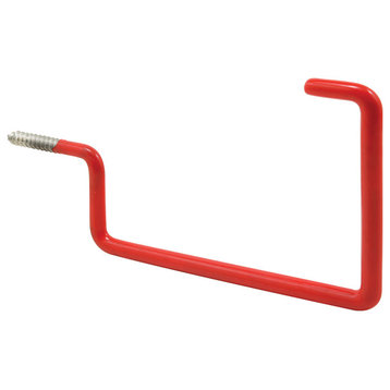 Screw-In Utility Hook, 7", Steel Rod, Gray Rubber Coating, 2Pack