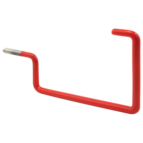 Screw-In Utility Hook, 7", Steel Rod, Gray Rubber Coating, 2Pack