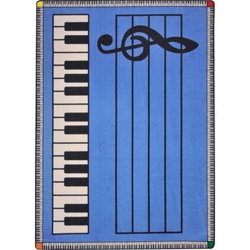 Kid Essentials, Music And Special Needs Play Along Rug, Blue, 10'9"X13'2", Keys